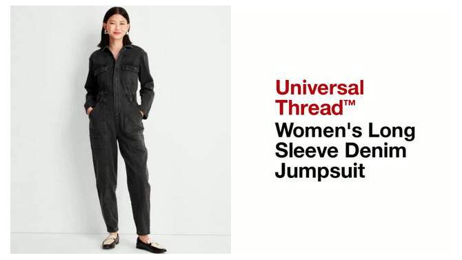 Women's Long Sleeve Denim Jumpsuit - Universal Thread™, 2 of 11, play video