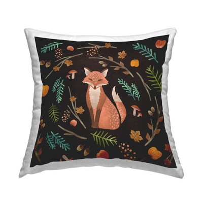 Stupell Industries Fall Botanical Leaves Red Fox Nature
