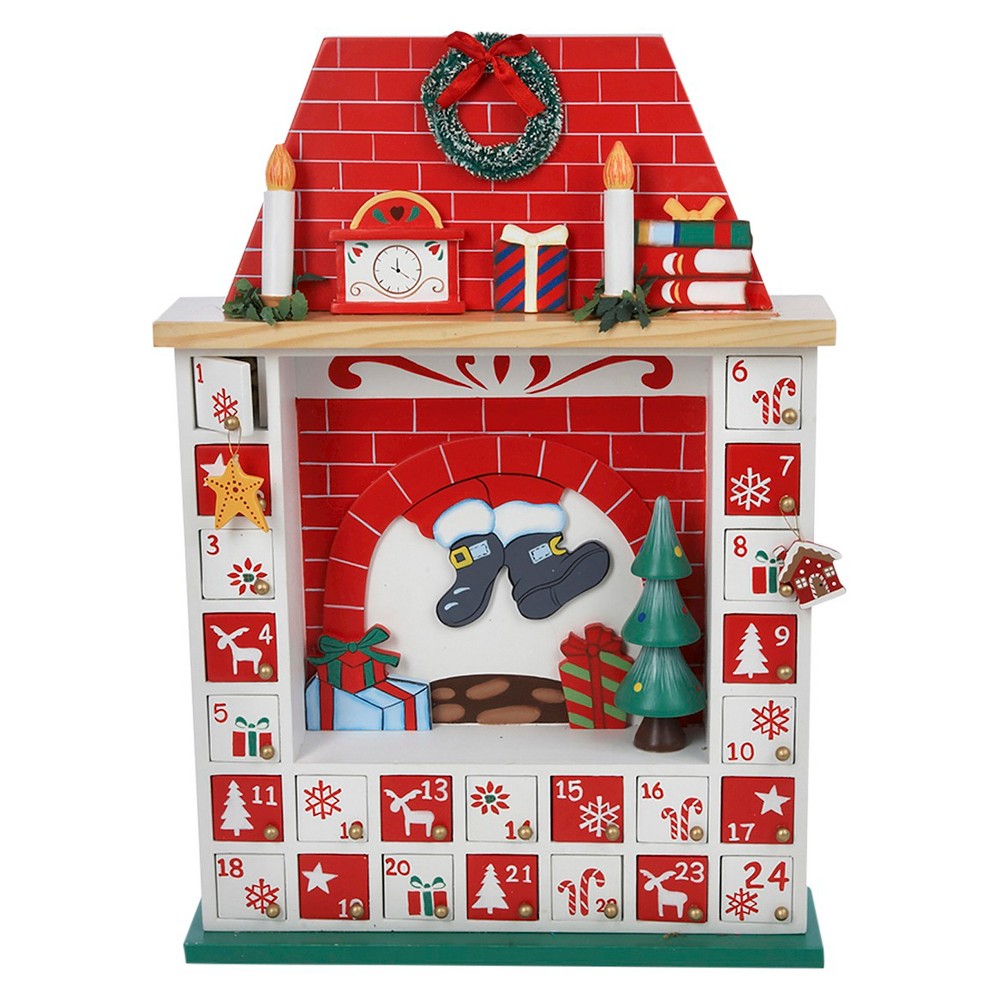 UPC 086131232961 product image for Wooden Chimney Christmas Advent Calendar with Ornaments, Multi-Colored | upcitemdb.com