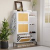 Whizmax Shoe Cabinet with 3 Flip Drawers, Rattan Free Standing Shoe Racks with Adjustable Shelves - 2 of 4