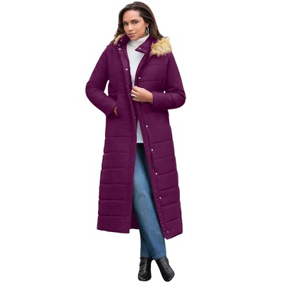 Roaman's Women's Plus Size Maxi Length Quilted Puffer Jacket