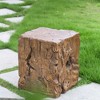 ACEPANO 15 in. W Magnesium Oxide Stump Side Table with Square Base for Outdoor & Indoor-Brown - 2 of 4