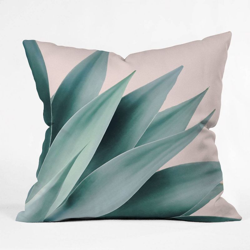 Gale Switzer Agave Flare Peach Square Throw Pillow Green - Deny Designs, 1 of 6