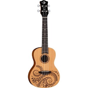 Luna Tattoo Spruce Concert Ukulele Satin Natural - 1 of 4