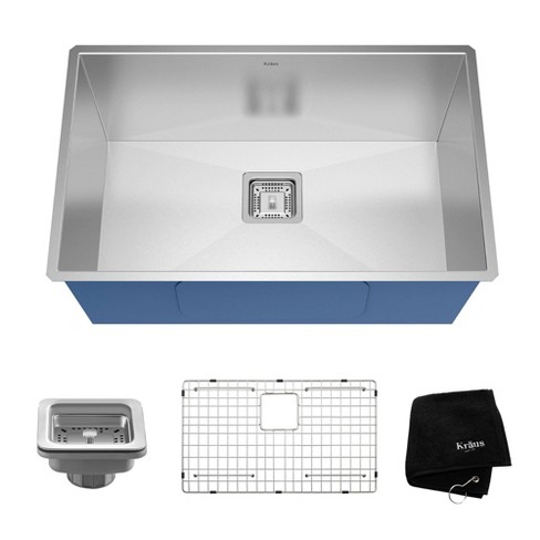 Kraus Pax 28 Rectangular Undermount Single Bowl Stainless Steel Kitchen Sink