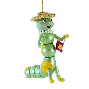 De Carlini Italian Ornaments 5.0 Inch Mom Caterpillar With Purse Spring Tree Ornament , Ornament Italian Bug (1PC) - 1 of 3