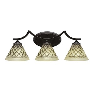Toltec Lighting Zilo 3 - Light Vanity in  Dark Granite with 7" Chocolate Icing Shade - 1 of 1
