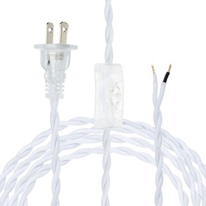 Unique Bargains Vintage Twisted Cloth Covered Lamp Wire with Switch Button and Plug - 1 of 4