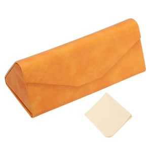 Unique Bargains Foldable Triangle Magnetic Portable Eyeglass Case with Eyeglass Cloth 1 Pc - 1 of 4