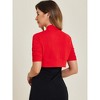 INSPIRE CHIC Women's Cropped Open Front Ruched Short Sleeve Bolero Shrugs - 3 of 4