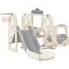 Children's Swing-N-Slide with Bus Play Structure, Toddler Freestanding Bus Toy with Slide and Swing, Bus Slide Set with Basketball Hoop Gray As shown - 2 of 4