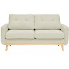 GDFStudio Robin Mid-Century Modern Upholstered Tufted 67.7" Loveseat with Wooden Legs - 2 of 4