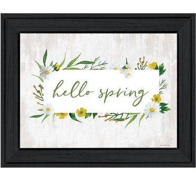 HomeRoots Hello Spring Black Framed Print Wall Art
