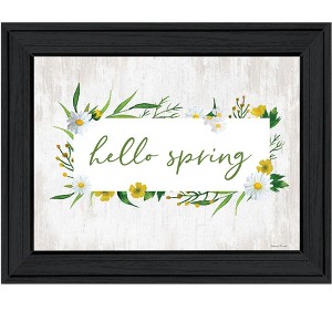 HomeRoots Hello Spring Black Framed Print Wall Art - 1 of 3