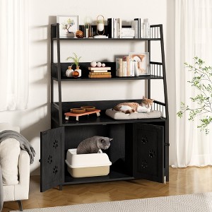 Hooseng Cat Furniture, Large Storage Space Cat Furniture, Furniture Wooden Cat tree, Cat Furniture with 3 Shelves and Doors - 1 of 4