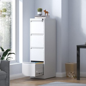 2/3/4/5-Drawer Vertical Filing Cabinet, Metal File Cabinet with Lock for Home Office Storage – The Pop Home - 1 of 4