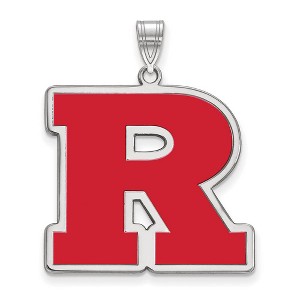 Black Bow Jewelry Sterling Silver Rutgers Scarlet Knights NCAA Extra Large Pendant - 1 of 3