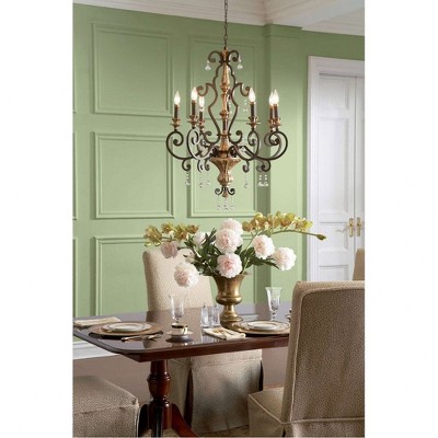 Bronze Crystal 6-Light Mini Candle Chandelier