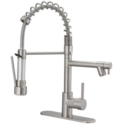 Single-Handle Pull-Down Sprayer 2 Spray High Arc Kitchen Faucet With Deck Plate