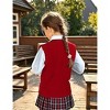 Clearlove Girls’ Sleeveless Cable Knit Buttoned Vest with Lightweight Open Cardigan and Round Neck Sweater Vest with Pockets - 2 of 4