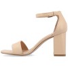 Journee Collection Women's Valenncia Narrow Width SuperNatural Shades Open Square Toe Ankle Strap Sandals - 2 of 4