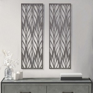 Grey Laser Cut Wood 2-piece Panel Wall Decor Set - 1 of 4