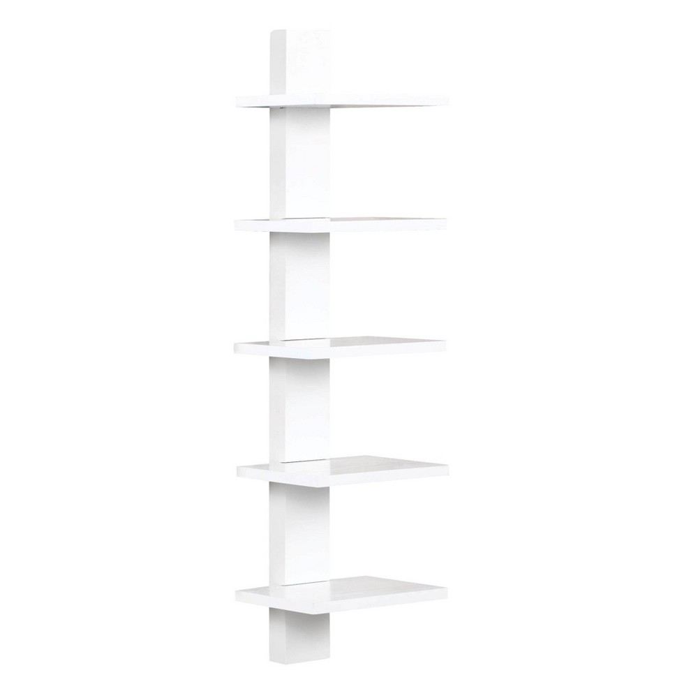 Photos - Garden & Outdoor Decoration Spine Wall Book Shelves Stylish and Functional White - Proman Products