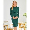 Coolmee Women's Maternity Hoodie Dress Casual Long Sleeve Knee Length Kangaroo Pocket Nursing Pregnancy Dress - 3 of 4