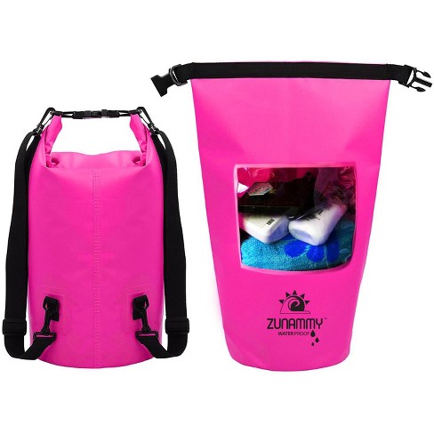 Link 10 LT Waterproof Lightweight Floating Dry Bag With Clear Window &  Drawstring and Buckle For Added Protection - Pink