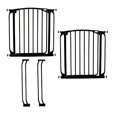 Dreambaby L786B Chelsea 28 to 39 Inch Auto-Close Baby Gate with Extensions and Stay Open Feature for Doors, Stairs, and Hallways, Black