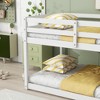 TIRAMISUBEST Twin Over Twin Floor Bunk Bed with Ladder and Guardrail, Rubber Wood Bunk Bedframe with Slats Support for Bedroom - 4 of 4