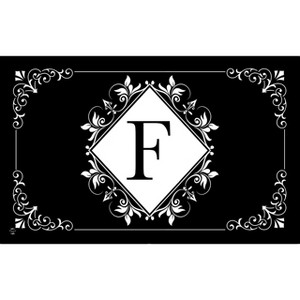 Briarwood Lane Everyday Doormat 30x18 Indoor Outdoor Black and White Monogram F Doormat - 1 of 4