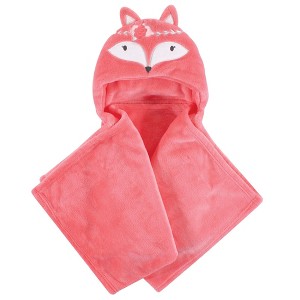 Hudson Baby Infant Girl Hooded Animal Face Plush Blanket, Boho Fox, One Size - 1 of 1