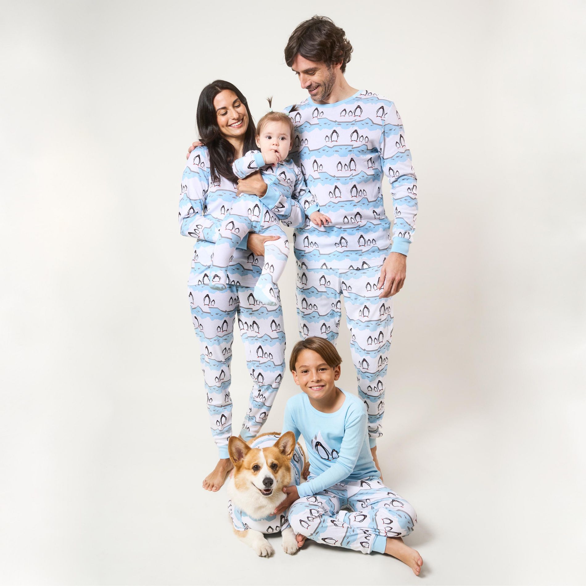 Leveret Cotton Matching Family Pajamas Penguin Print