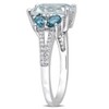 EVERLY JEWELRY | Sterling Silver 3 4/5 CT TGW Aquamarine and London-Blue Topaz with 1/10 CT TW Diamond Ring - 2 of 4