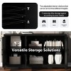 Modern MDF TV Stand for 55 Inch TV,Storage TV Stand with Adjustable Shelves,TV Stand with Wood Legs and Doors for Living Room-Coolbibila - 3 of 4
