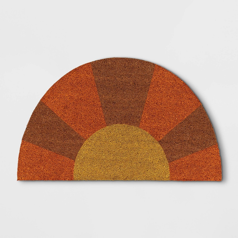 1'6"x2'6" Half Sun Doormat Orange - Sun Squad