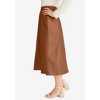 Jessica London Women's Plus Size Faux Leather Midi Skirt - 4 of 4