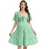 Women's Floral Knotted Ruffle Hem Knee Length Wrap Baby Shower Dress - 3 of 3