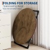 Nasitip Oversized Saucer Chair - 300LB Plush Faux Fur Lounger, Foldable Reading Chair with Gold Frame for Bedroom/Living Room - 4 of 4