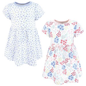 Touched by Nature Infant and Toddler Girls Organic Cotton Short-Sleeve Dresses, Flower Market - 1 of 4