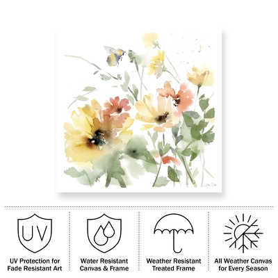 Sunflower Meadow I Outdoor Canvas Print with Weather Treated Wood Frame