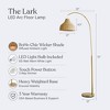 Brightech Lark Mid-Century (Includes LED Light Bulb) Arc Floor Lamp Antiqued Brass: Rustic Rattan Shade, 75" Tall - 3 of 4