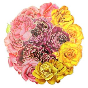 Wrapables PET Floral Stickers with Holographic Outlines for Scrapbooking, Journaling, Water Bottles, Phones, Laptops (Set of 3) - 1 of 4