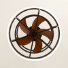 Airsurfer 20" Semi-Flush Mount Caged Ceiling Fan with LED Light, Remote, 5 ABS Blades, Memory Function, Matte Black - 3 of 4