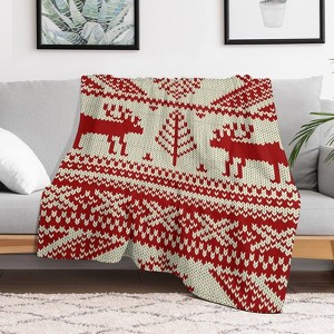 Christmas Deer And Snowflakes Christmas Throw Blanket Soft Fleece Christmas Blanket Cozy Flannel Throw for Couch Bed 40x50 inches - 1 of 1