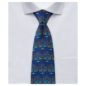 Jacob Alexander Boys' Menorah and Star of David Clip-On Necktie - 14 inch - 1 of 4