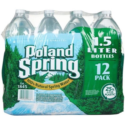 Poland Spring Water - 1.5 L Bottle (Pack of 12)
