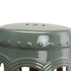 Infurnic Patio End Tables Elegant Ceramic Table with Double-Coin Knotted Ring Design and Strong Glazed Material for Garden, Gray, 25.5"*70"*35.5" - 4 of 4