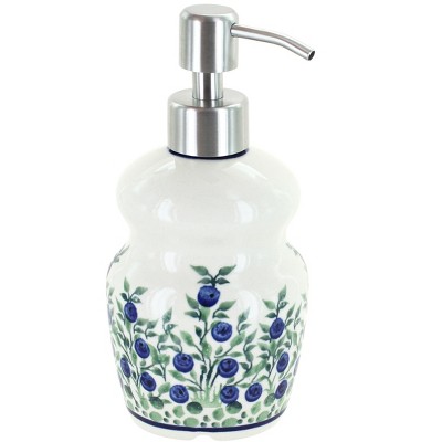 Blue Rose Polish Pottery White Lace Soap Dispenser : Target